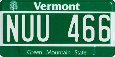 VT license plate NUU466