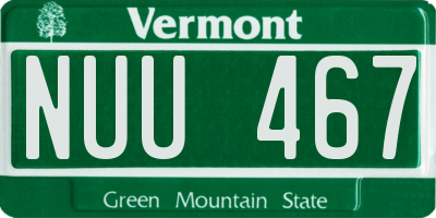 VT license plate NUU467