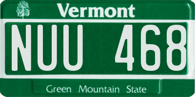VT license plate NUU468