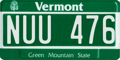 VT license plate NUU476
