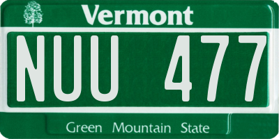 VT license plate NUU477