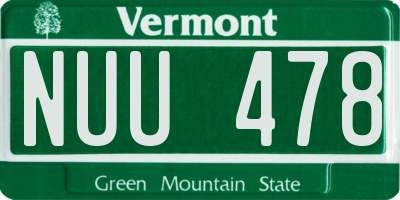 VT license plate NUU478