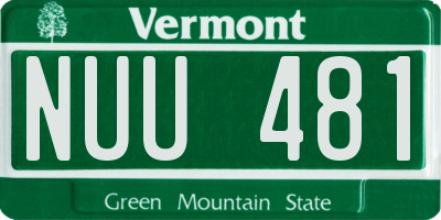 VT license plate NUU481