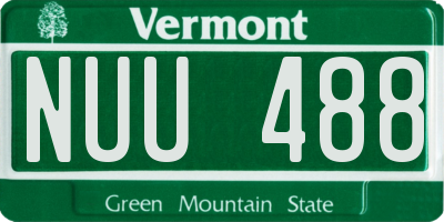 VT license plate NUU488