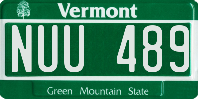 VT license plate NUU489