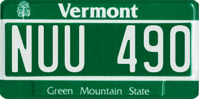 VT license plate NUU490