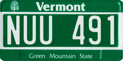 VT license plate NUU491