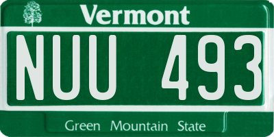VT license plate NUU493