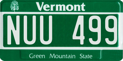 VT license plate NUU499