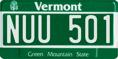 VT license plate NUU501
