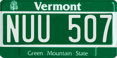 VT license plate NUU507