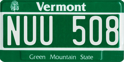 VT license plate NUU508