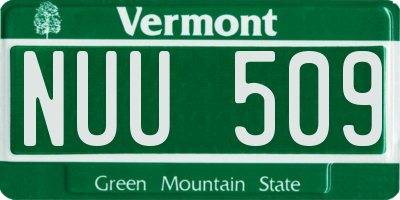 VT license plate NUU509