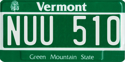 VT license plate NUU510
