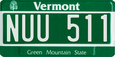 VT license plate NUU511