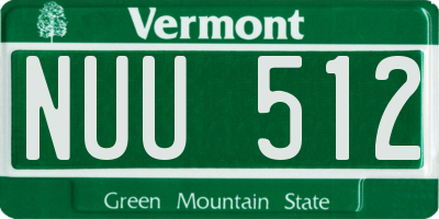 VT license plate NUU512