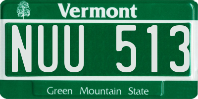 VT license plate NUU513