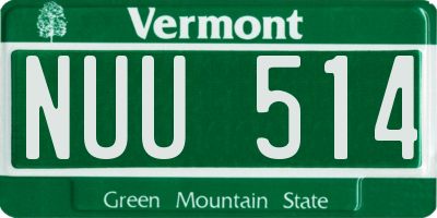 VT license plate NUU514
