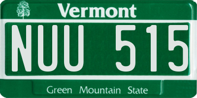 VT license plate NUU515