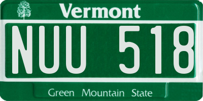 VT license plate NUU518