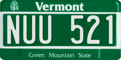 VT license plate NUU521