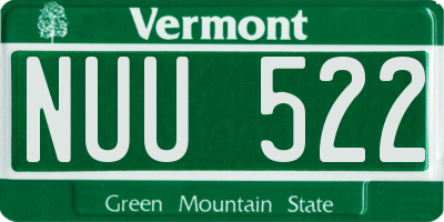 VT license plate NUU522