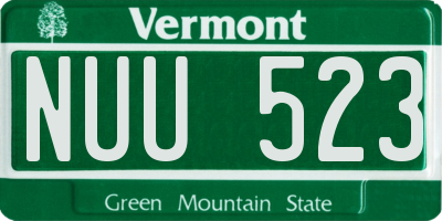 VT license plate NUU523