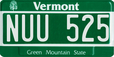 VT license plate NUU525