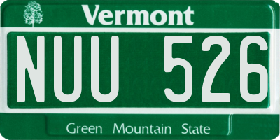 VT license plate NUU526