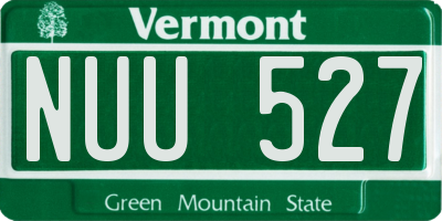 VT license plate NUU527