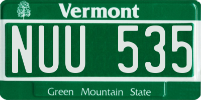 VT license plate NUU535