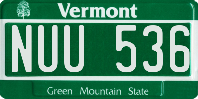 VT license plate NUU536