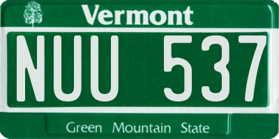 VT license plate NUU537