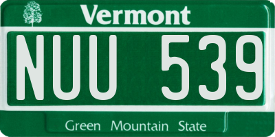 VT license plate NUU539