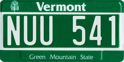 VT license plate NUU541