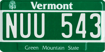 VT license plate NUU543