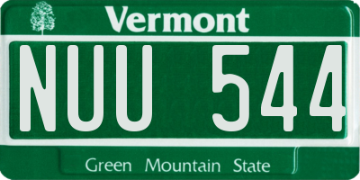 VT license plate NUU544