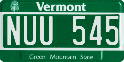 VT license plate NUU545