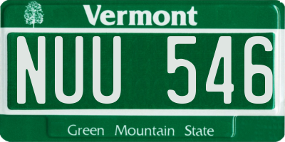 VT license plate NUU546