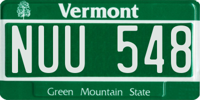 VT license plate NUU548