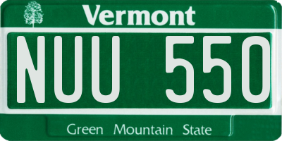 VT license plate NUU550