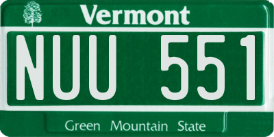 VT license plate NUU551