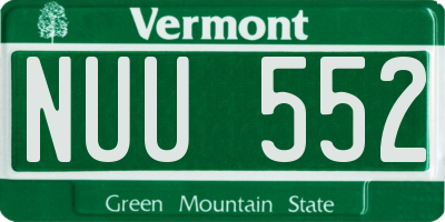 VT license plate NUU552