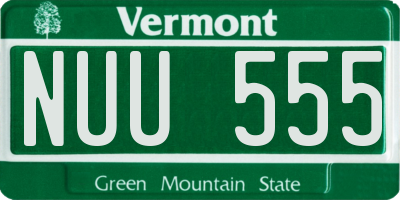 VT license plate NUU555