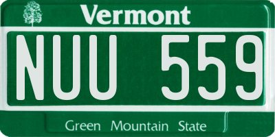 VT license plate NUU559