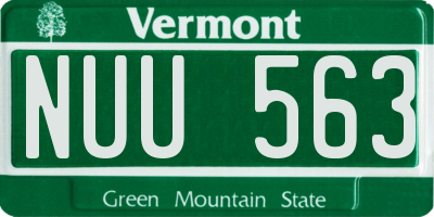 VT license plate NUU563