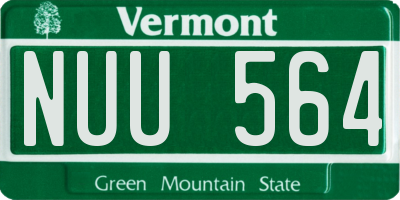 VT license plate NUU564