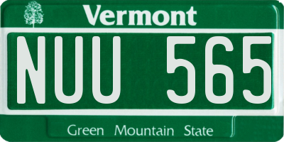 VT license plate NUU565