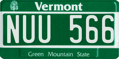 VT license plate NUU566
