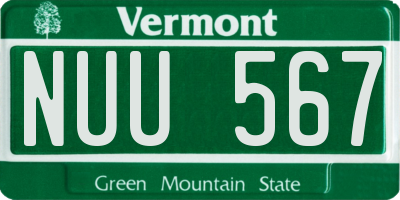 VT license plate NUU567